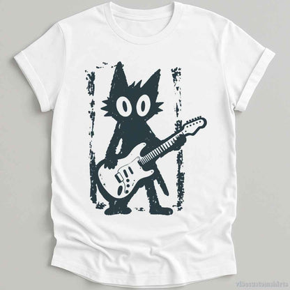 T-Shirt S / White Rockstar Cat Vintage Shirt