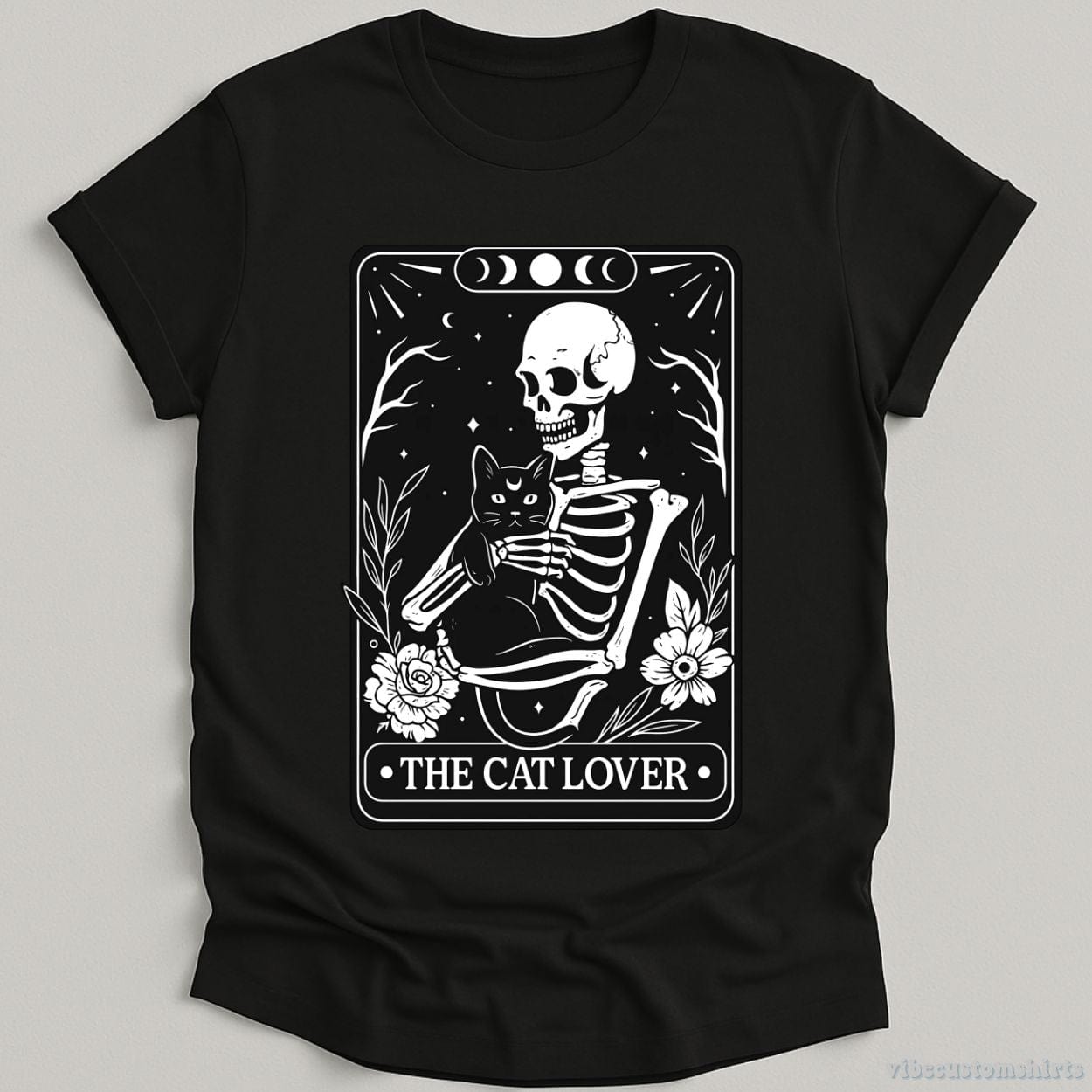 T-Shirt Skeleton Cat Lover Tarot Card Shirt