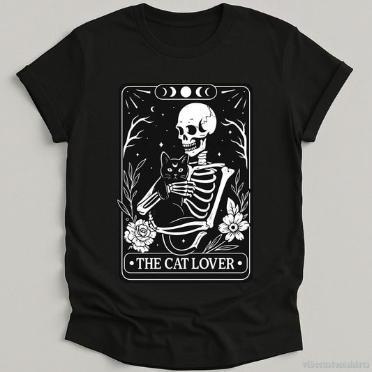 T-Shirt Skeleton Cat Lover Tarot Card Shirt