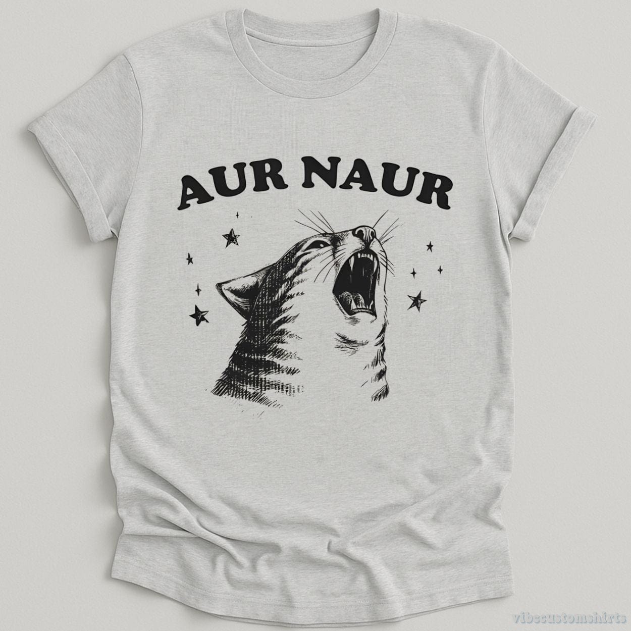 T-Shirt Sport Grey / S Aur Naur Vintage Cat Shirt