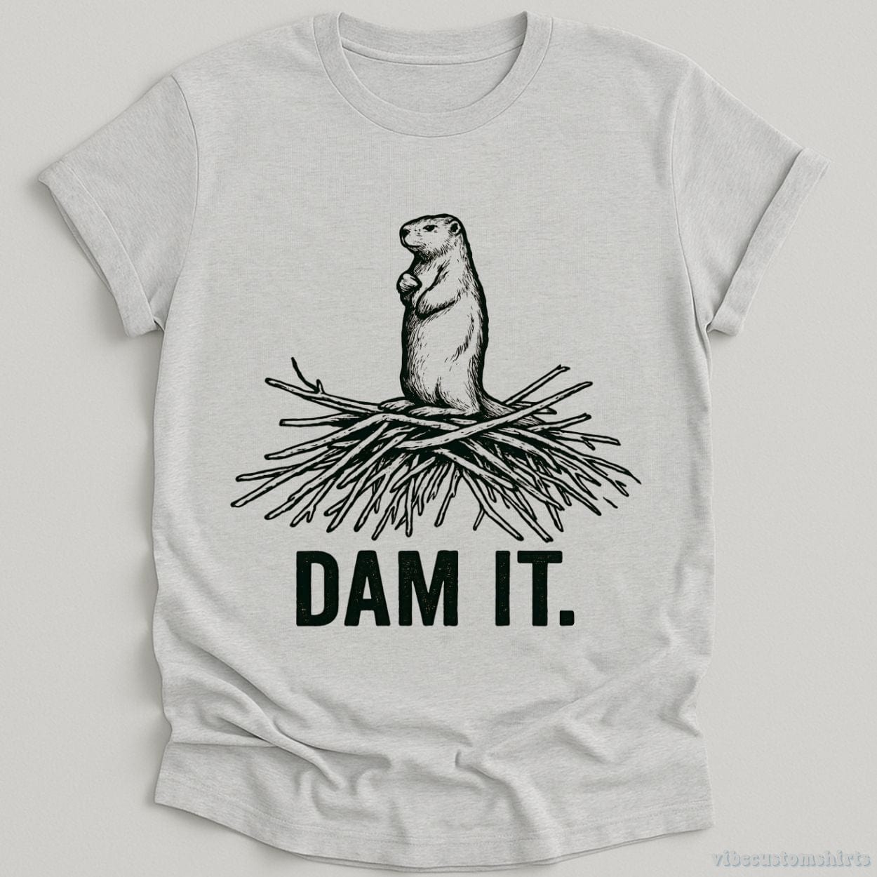 T-Shirt Sport Grey / S Dam it Funny Beaver Shirt
