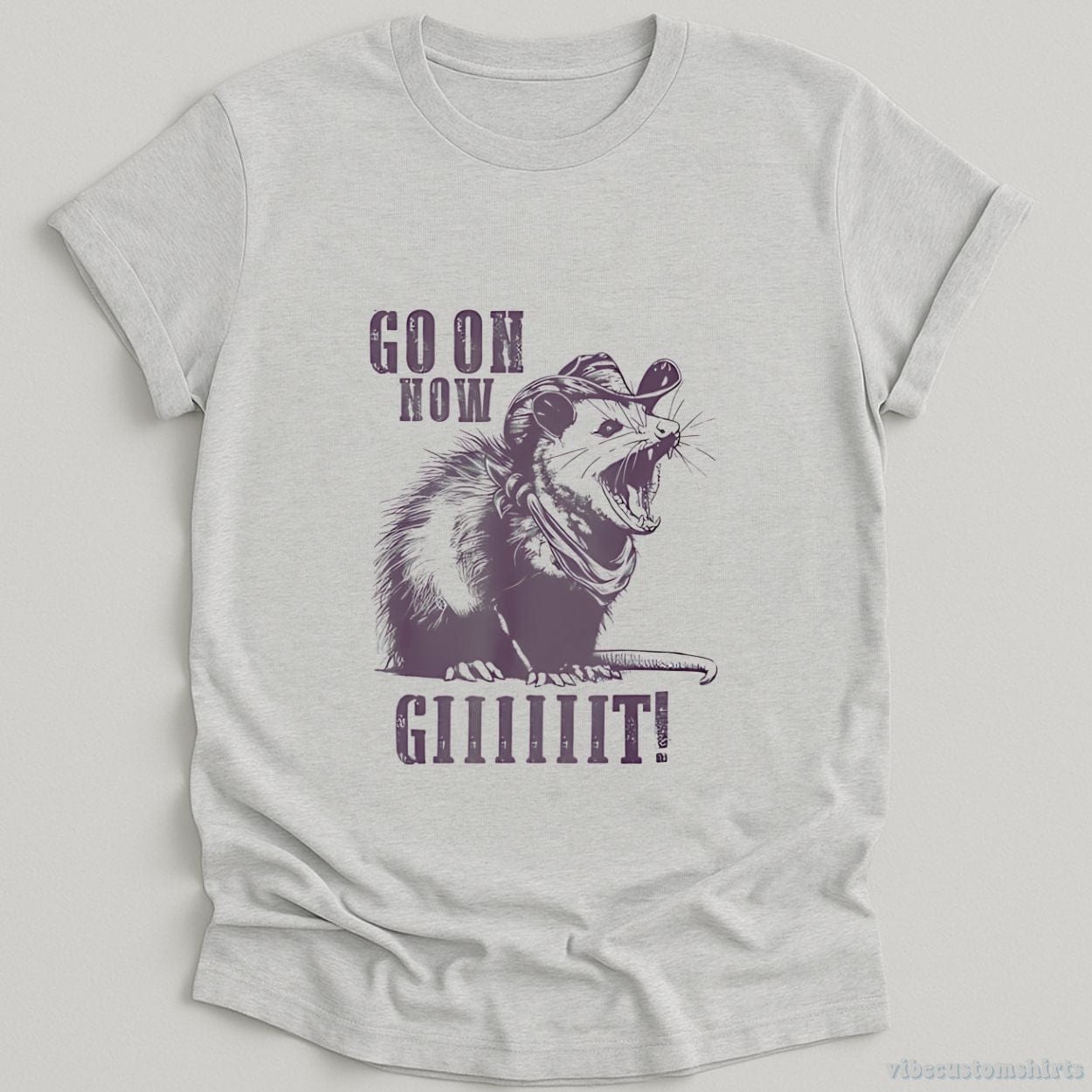 T-Shirt Sport Grey / S Go On Now Git Cowboy Opossum Vintage Shirt