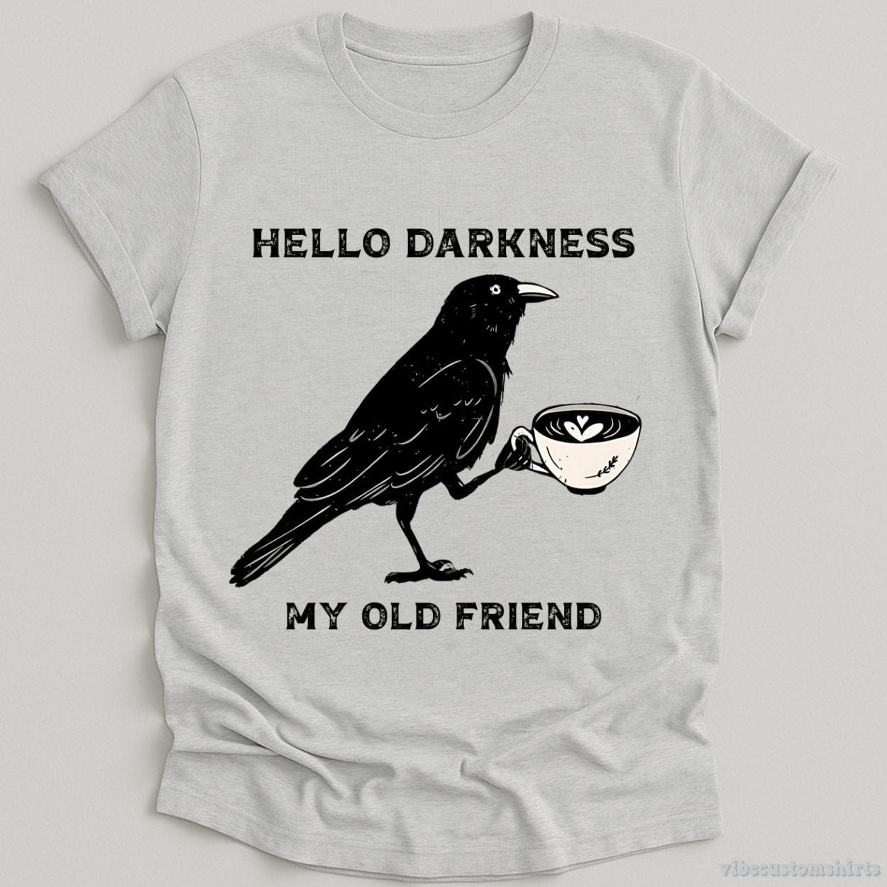 T-Shirt Sport Grey / S Hello Darkness My Old Friend Crow Shirt
