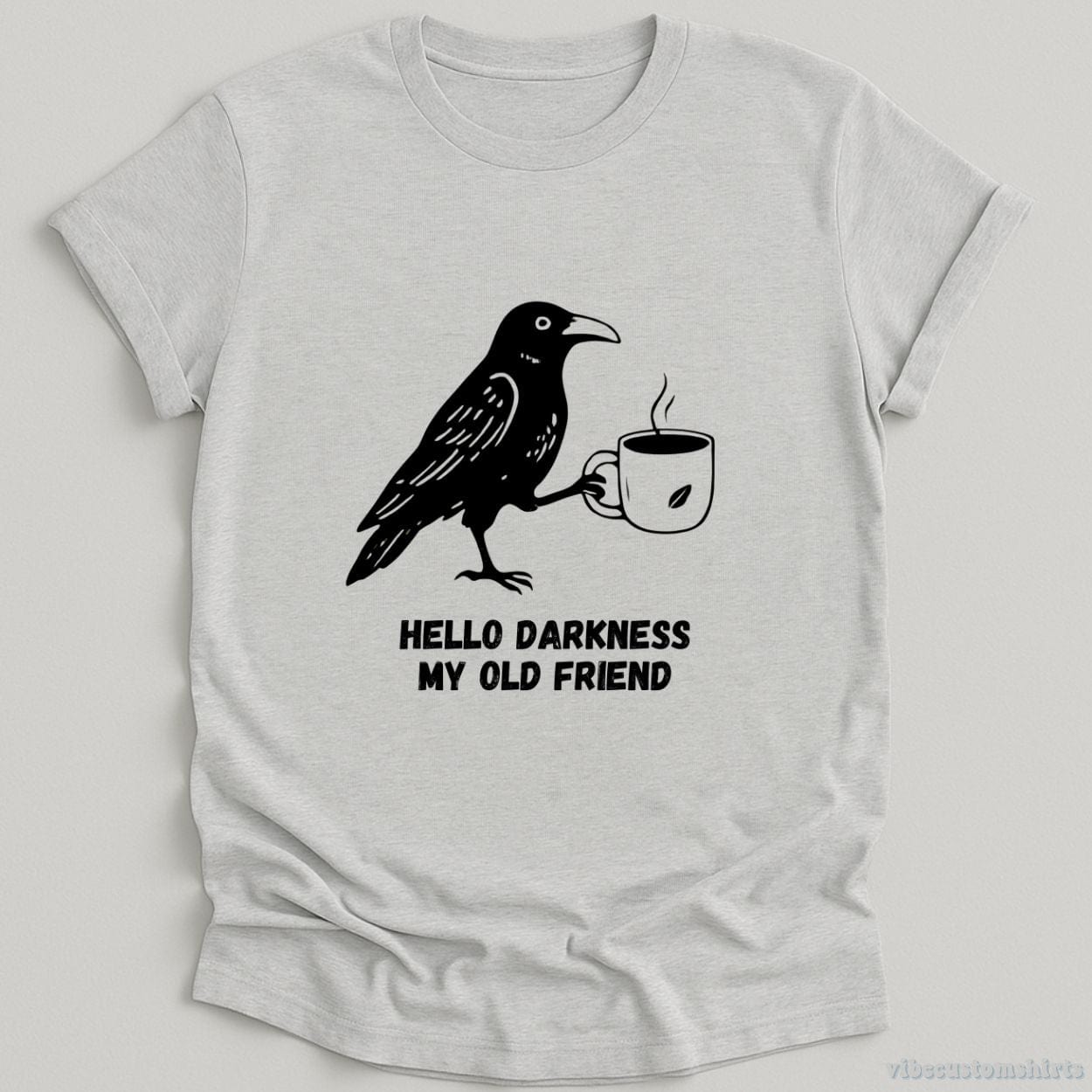T-Shirt Sport Grey / S Hello Darkness My Old Friend Raven Crow Shirt
