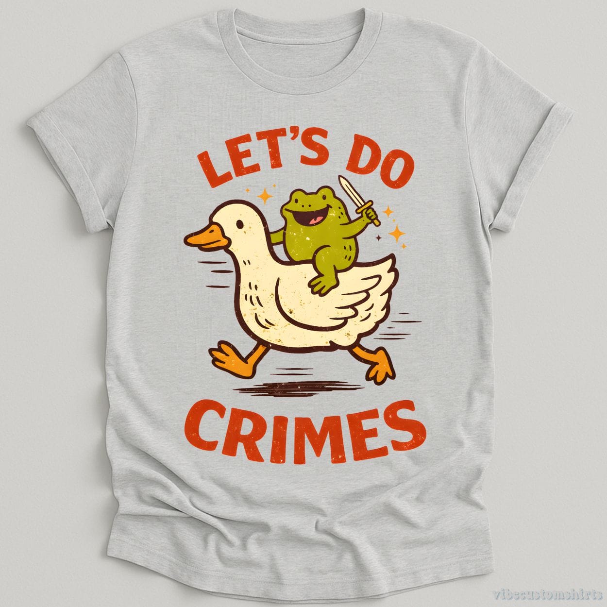 T-Shirt Sport Grey / S Let's Do Crimes Funny Frog And Duck Shirt