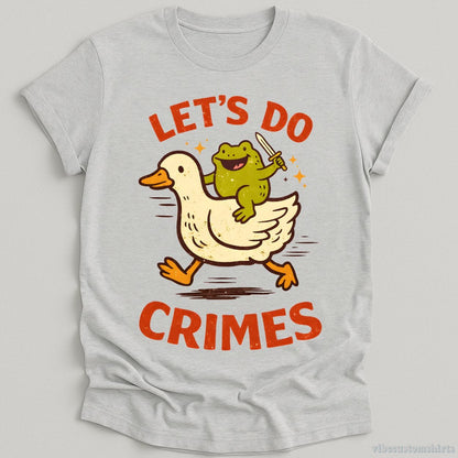 T-Shirt Sport Grey / S Let's Do Crimes Funny Frog And Duck Shirt
