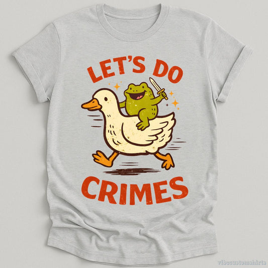 T-Shirt Sport Grey / S Let's Do Crimes Funny Frog And Duck Shirt