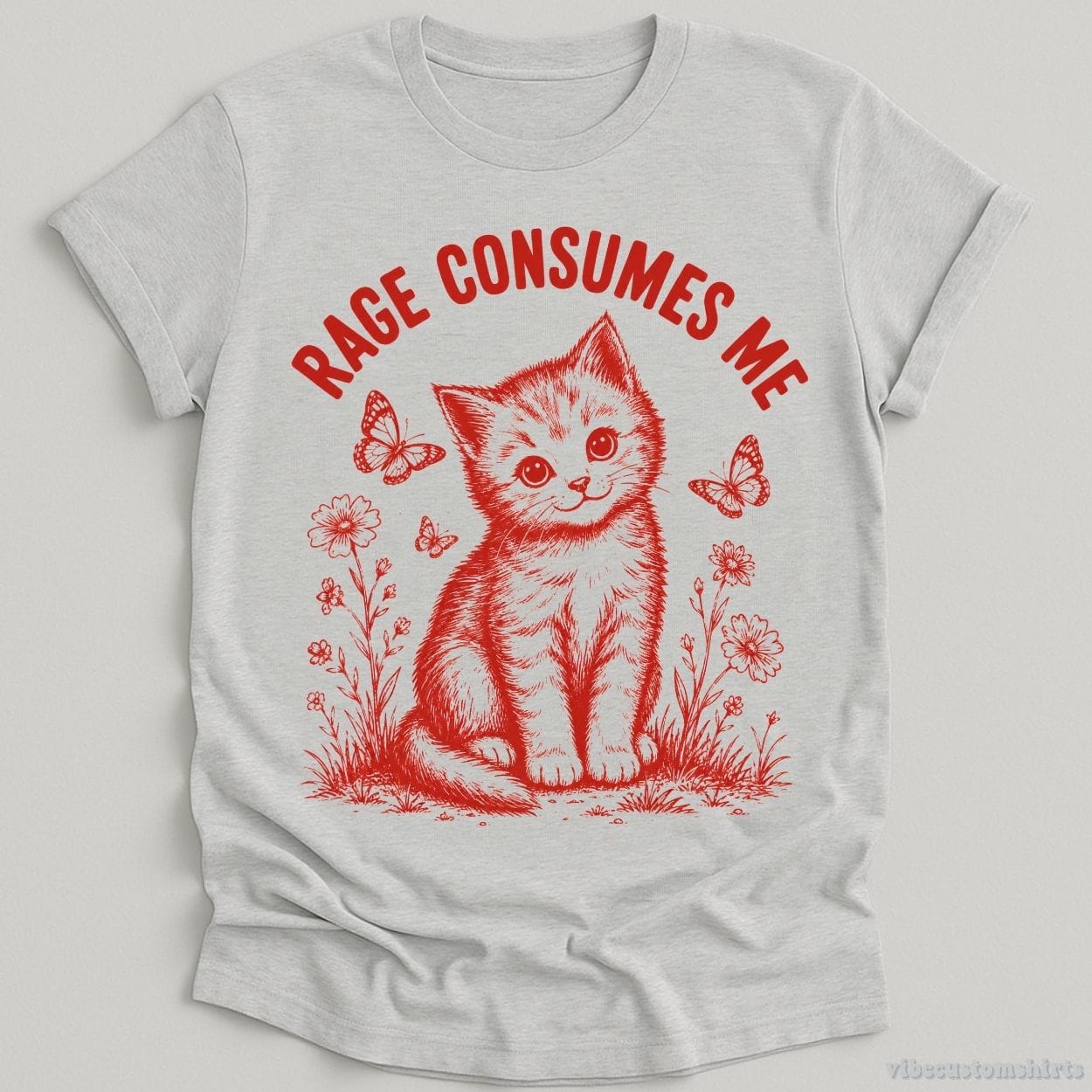 T-Shirt Sport Grey / S Rage Consumes Me Cute Kitten Shirt