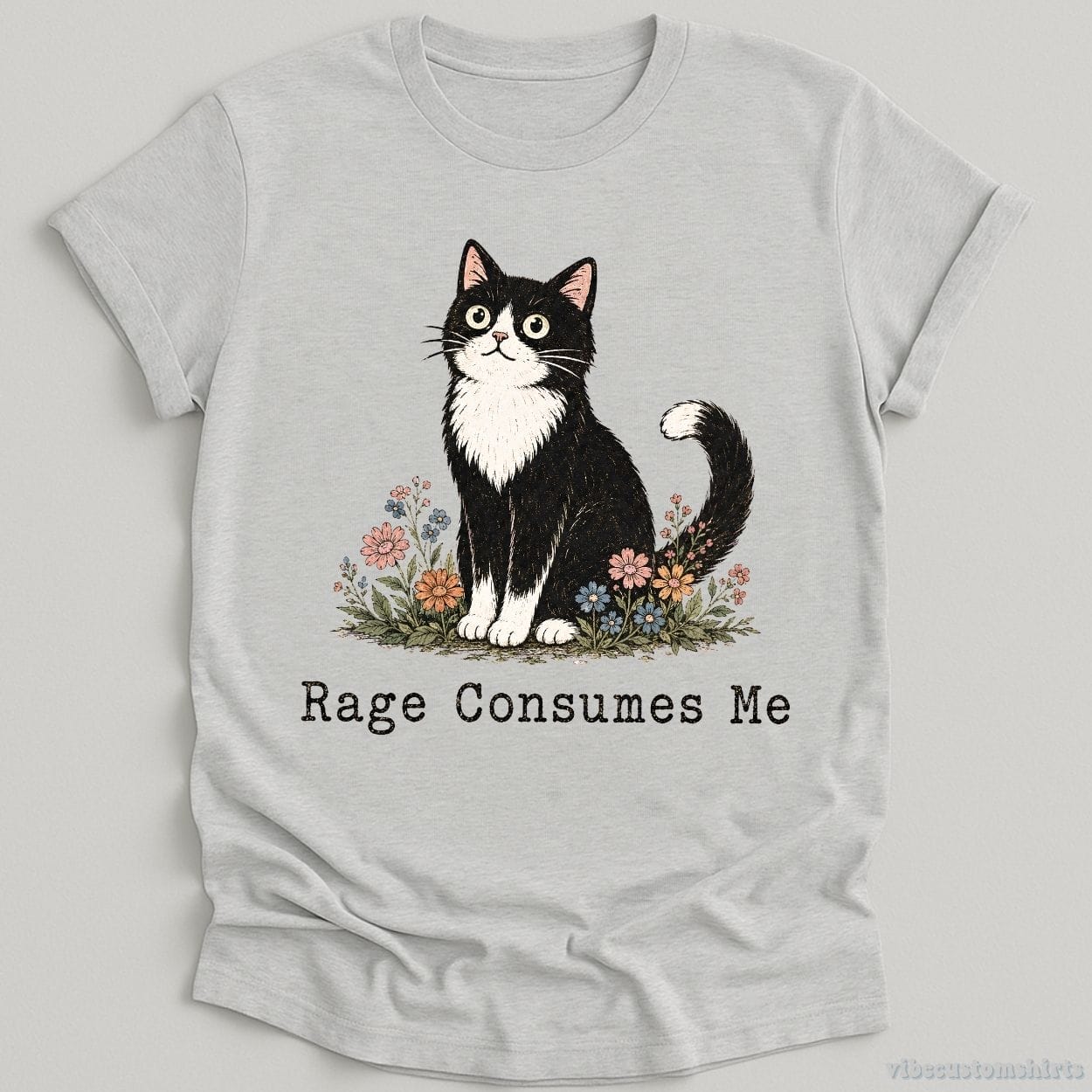 T-Shirt Sport Grey / S Rage Consumes Me Fluffy Cat Shirt