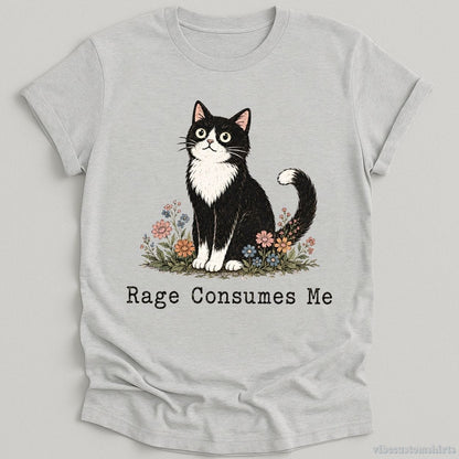 T-Shirt Sport Grey / S Rage Consumes Me Fluffy Cat Shirt