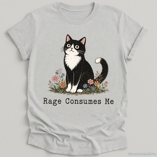 T-Shirt Sport Grey / S Rage Consumes Me Fluffy Cat Shirt