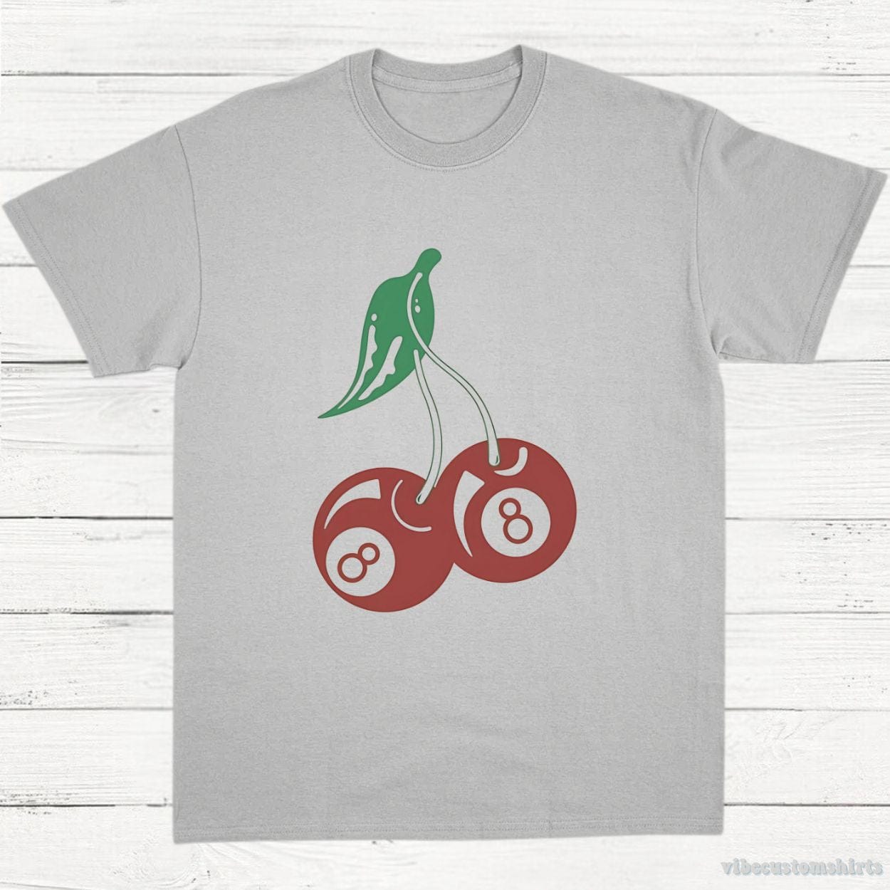 T-Shirt Sport Grey / S Vintage Cherry 8 Ball Retro Billard Lovers Shirt