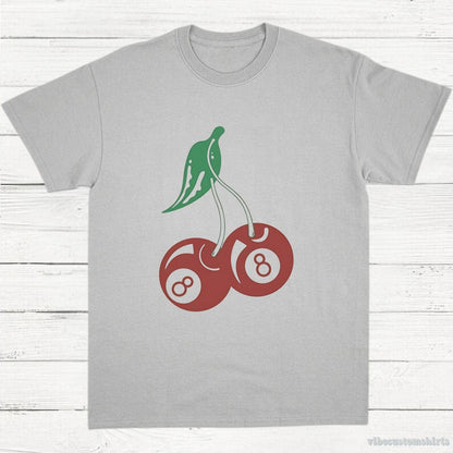 T-Shirt Sport Grey / S Vintage Cherry 8 Ball Retro Billard Lovers Shirt