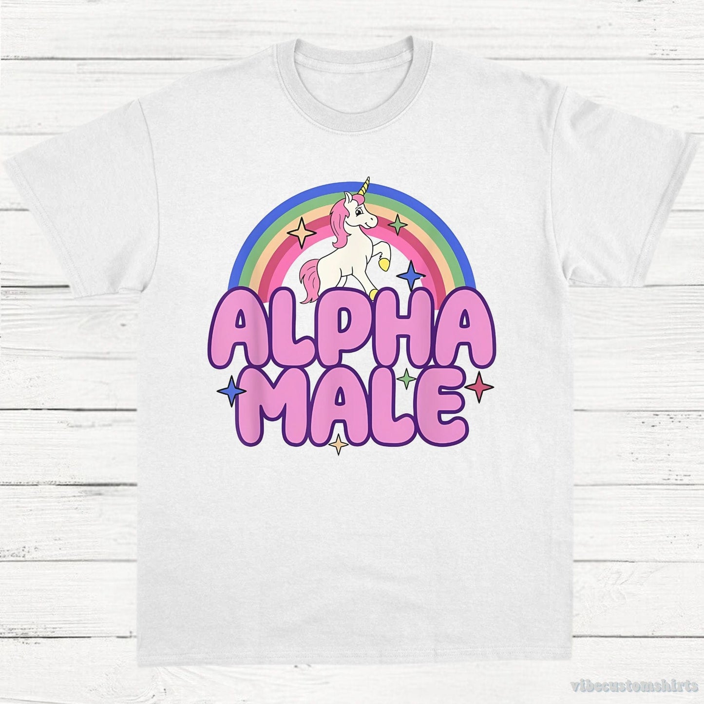 T-Shirt White / S Alpha Male Funny Unicorn Shirt