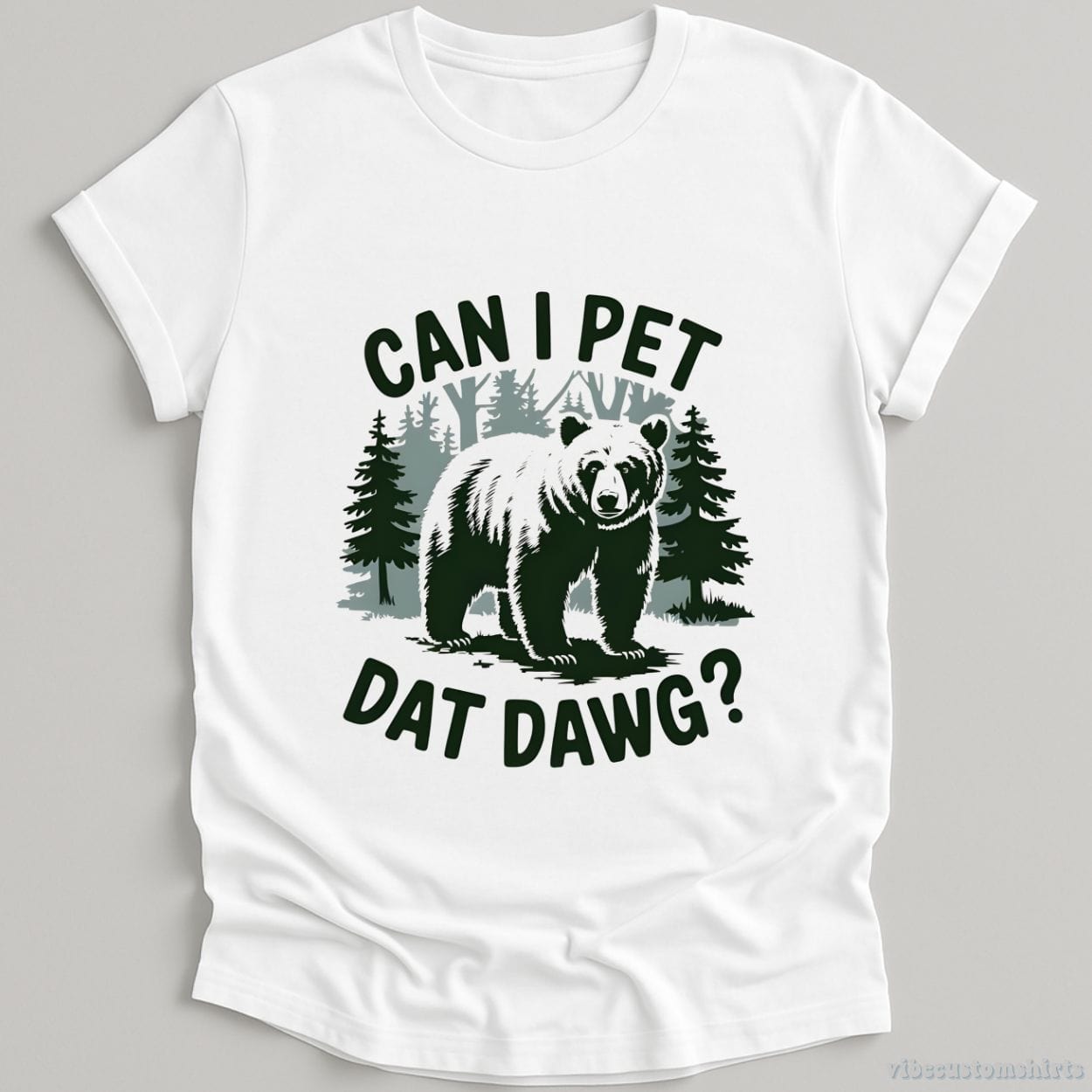 T-Shirt White / S Can I Pet Dat Dawg Bear Meme Shirt