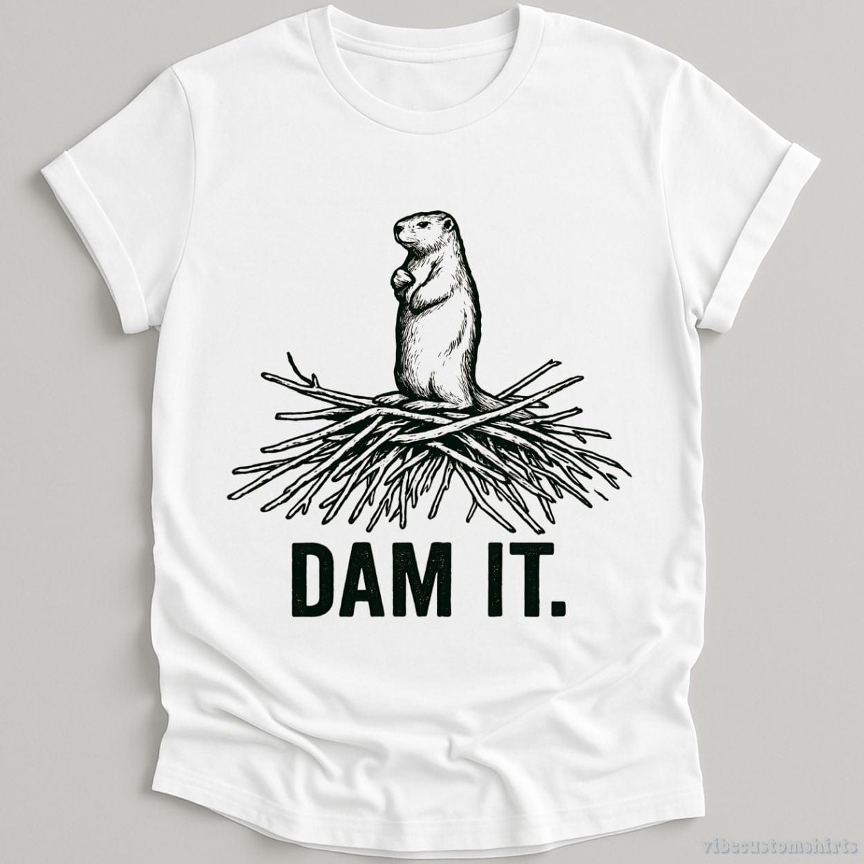 T-Shirt White / S Dam it Funny Beaver Shirt