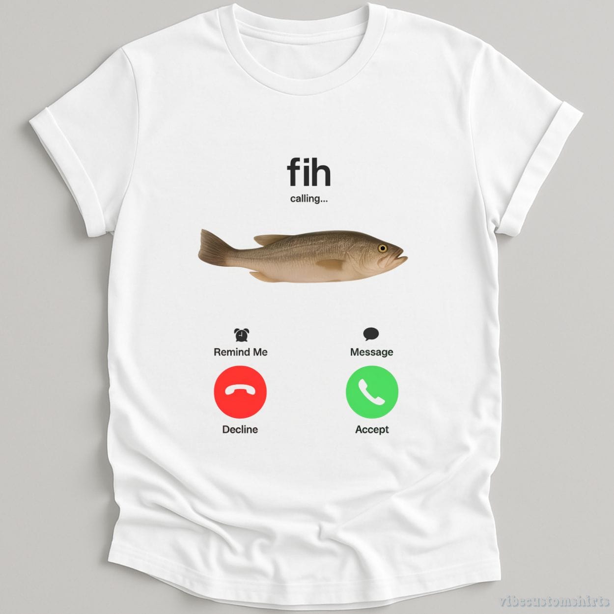 T-Shirt White / S Fih Calling Phone Call Misspelled Meme Shirt