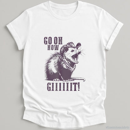 T-Shirt White / S Go On Now Git Cowboy Opossum Vintage Shirt