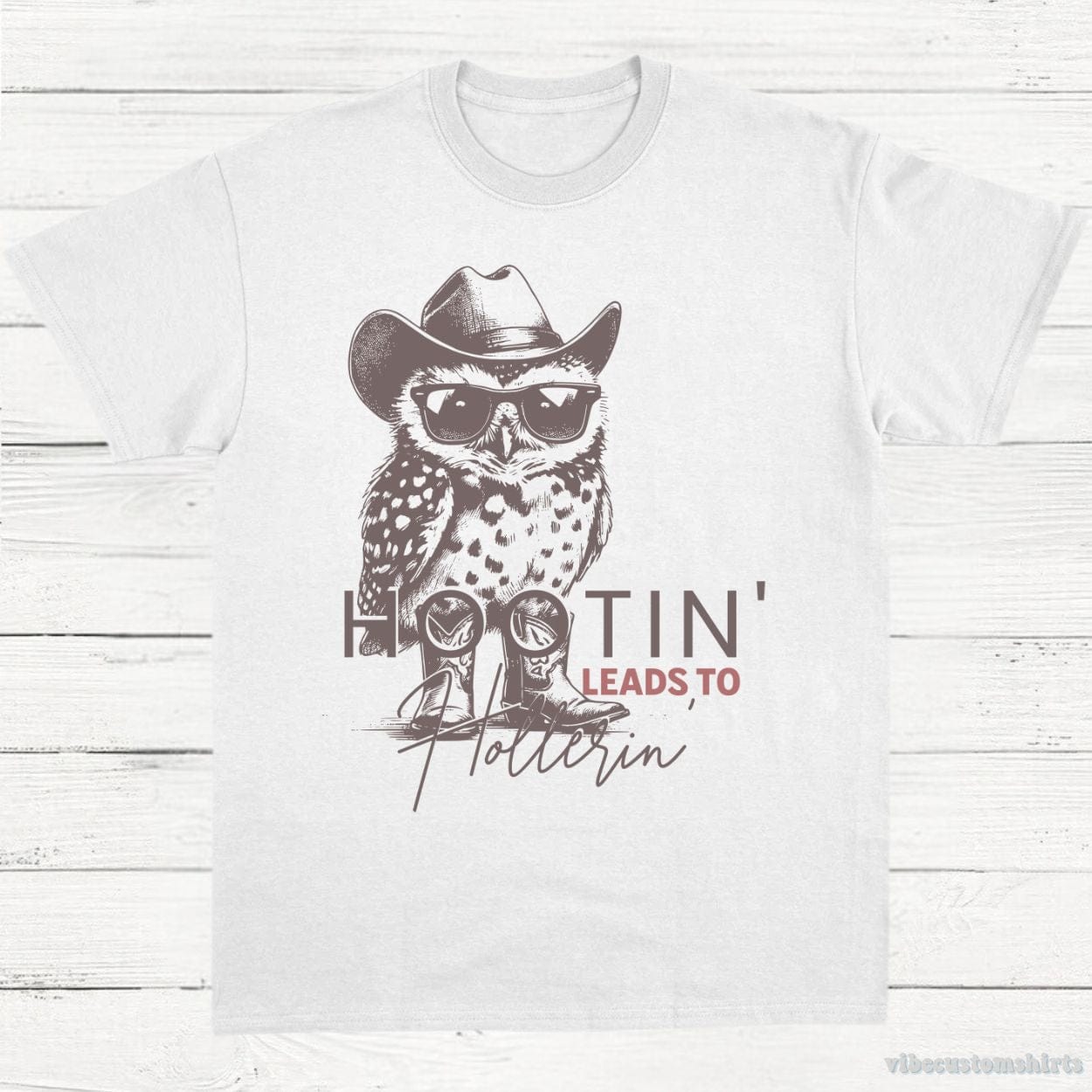 T-Shirt White / S Hootin Leads To Hollerin Owl Shirt