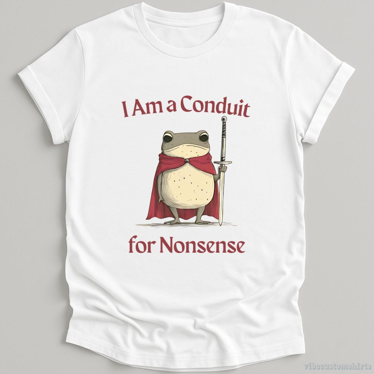 T-Shirt White / S I Am a Conduit for Nonsense Vintage Silly Frog Shirt