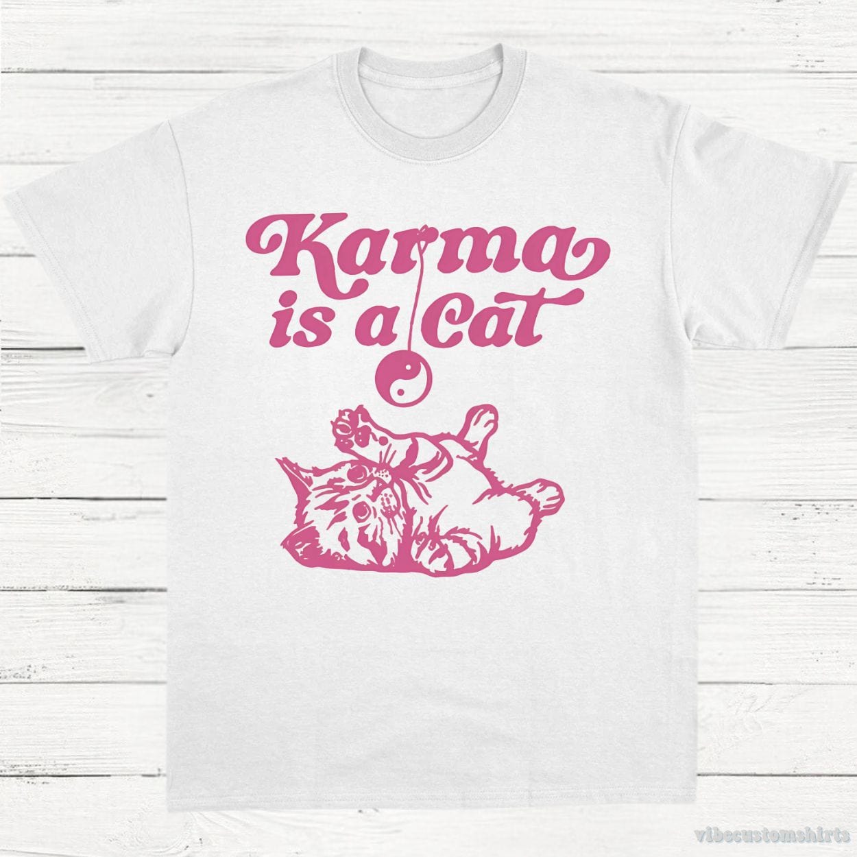 T-Shirt White / S Karma is a Cat Shirt