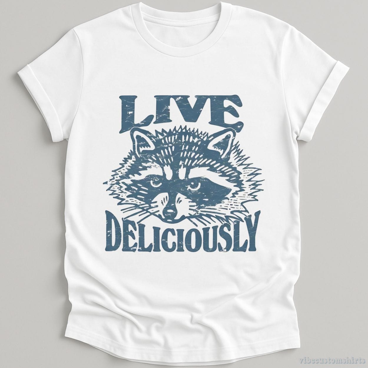 T-Shirt White / S Live Deliciously Gothic Raccoon Shirt