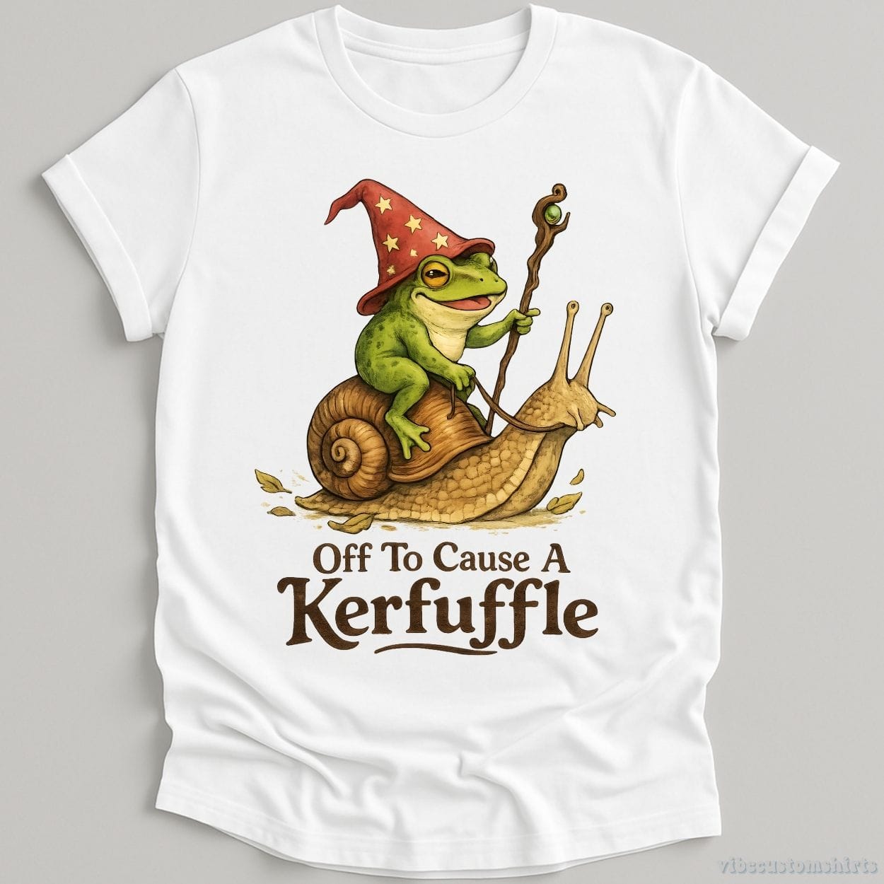 T-Shirt White / S Off To Cause A Kerfuffle Frog And Snail Shirt