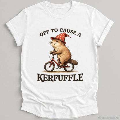 T-Shirt White / S Off to Cause a Kerfuffle Vintage Beaver Shirt