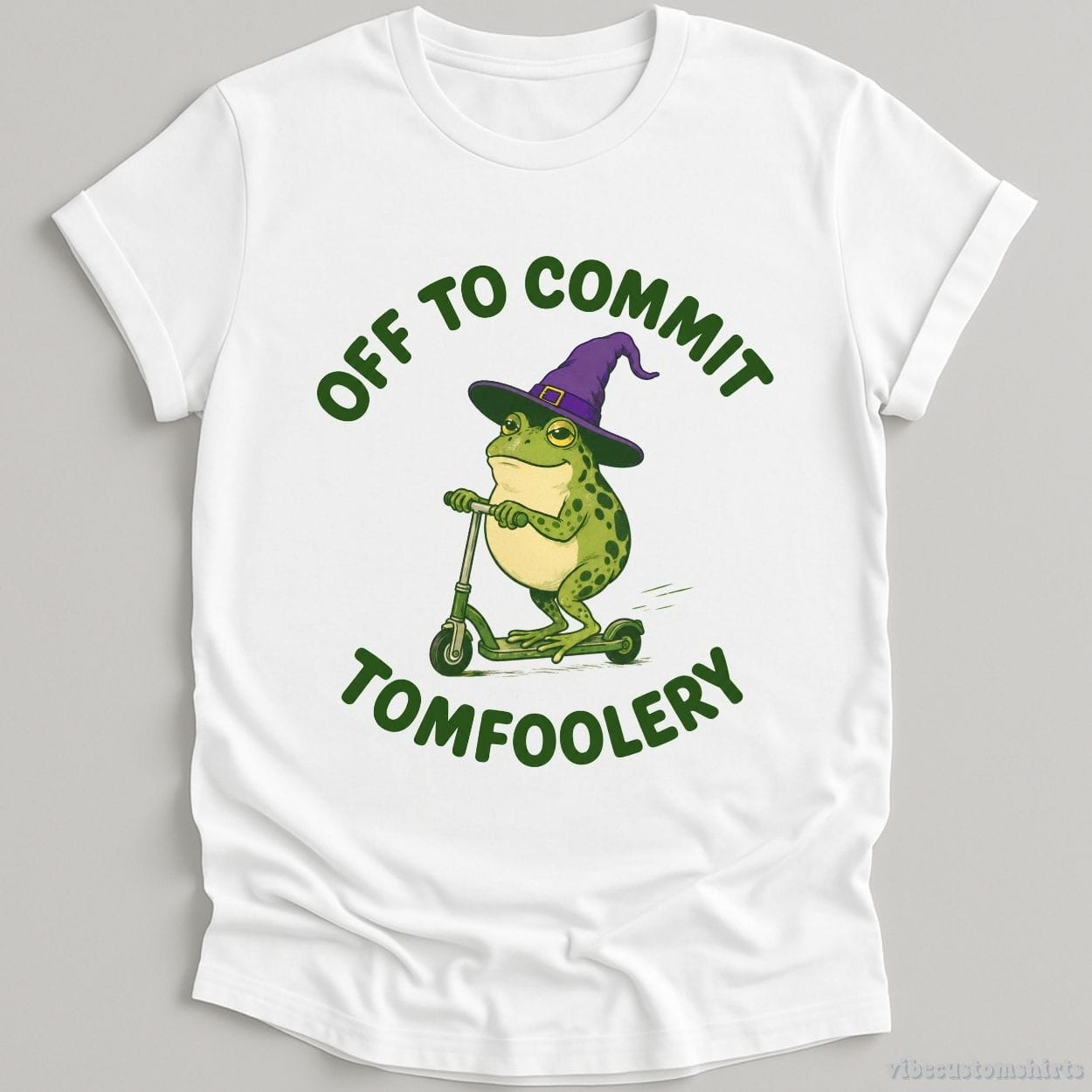 T-Shirt White / S Off To Commit Tomfoolery Humorous Frog Shirt