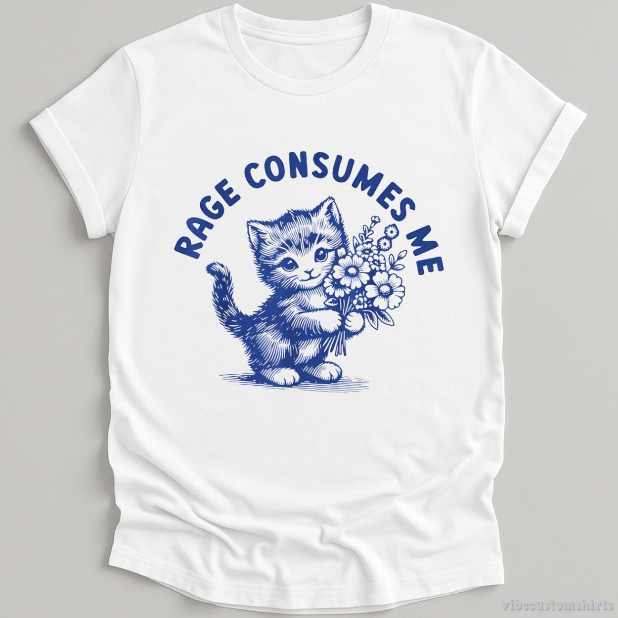 Rage Consumes Me Cat Flower Shirt