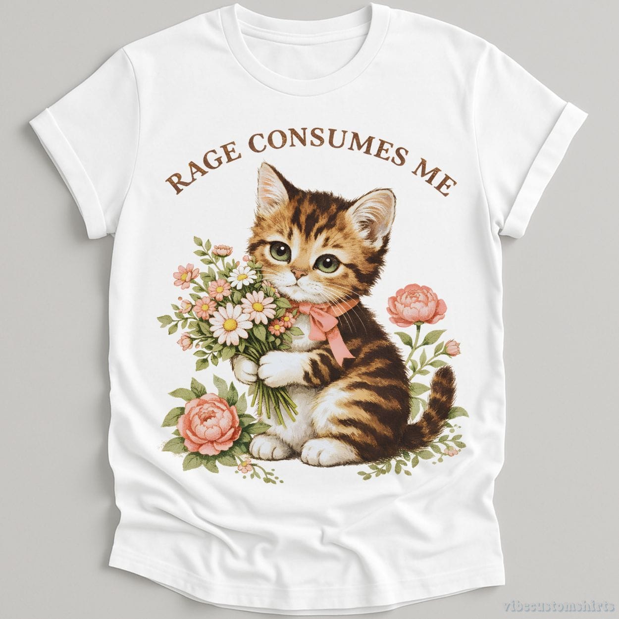 T-Shirt White / S Rage Consumes Me Kitty Cat Shirt