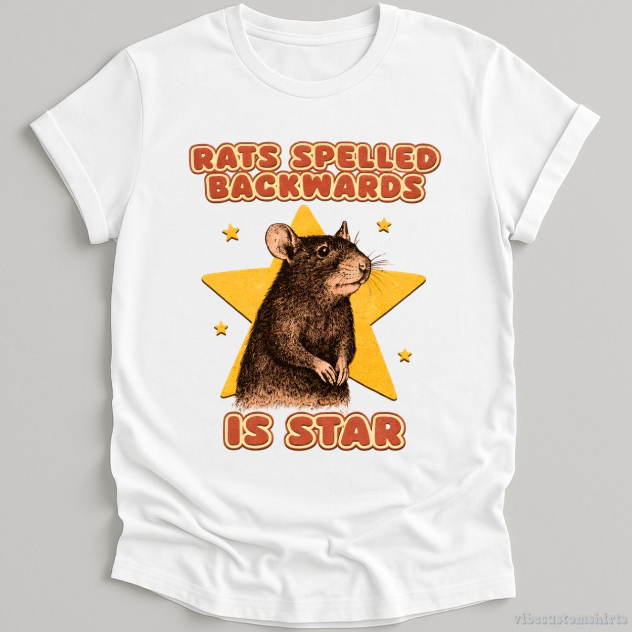 T-Shirt White / S Rats Spelled Backwards is Star Funny Meme Shirt