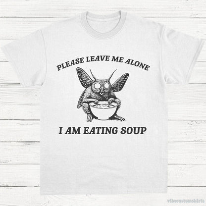 T-Shirt White / S Retro Mothman I Am Eating Soup Cryptid Vintage Shirt