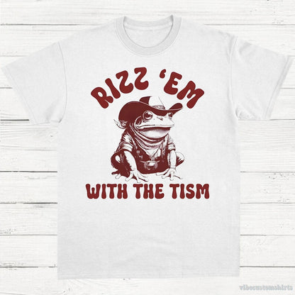 T-Shirt White / S Rizz 'Em With the Tism Frog Meme Shirt