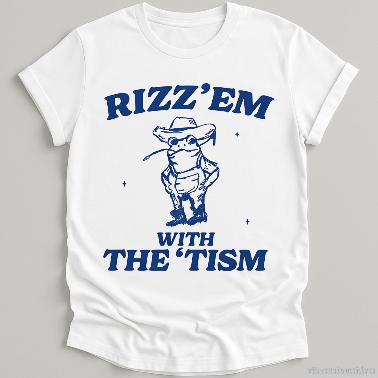 T-Shirt White / S Rizz Em With The Tism Vintage Shirt, Autism Awareness T-Shirt, Farmer Cute Frog Tee, Retro Cartoon T Shirt, Meme Frog T Shirt, Fun Gift