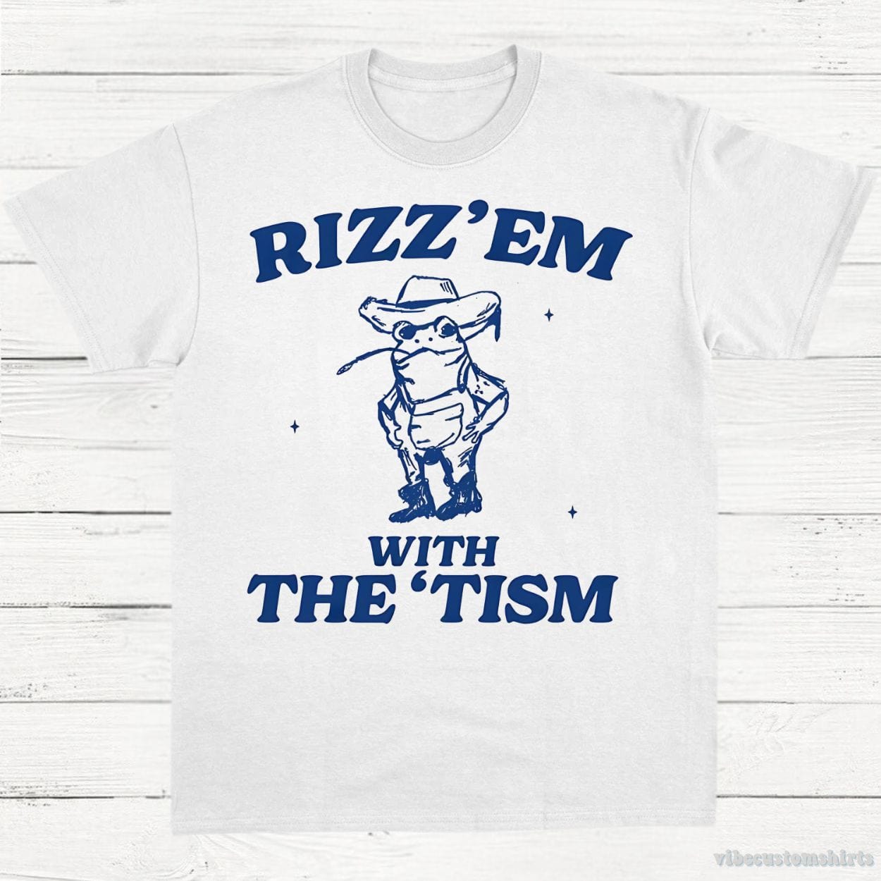 T-Shirt White / S Rizz Em With The Tism Vintage Shirt, Autism Awareness T-Shirt, Farmer Cute Frog Tee, Retro Cartoon T Shirt, Meme Frog T Shirt, Fun Gift