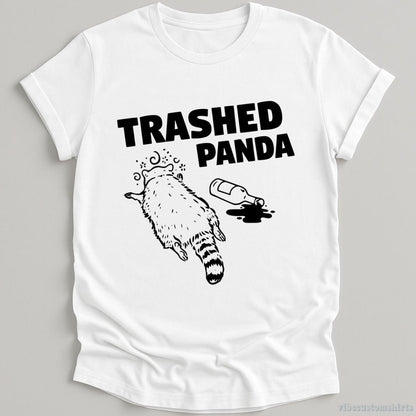 T-Shirt White / S Trashed Panda Drunk Funny Raccoon Shirt
