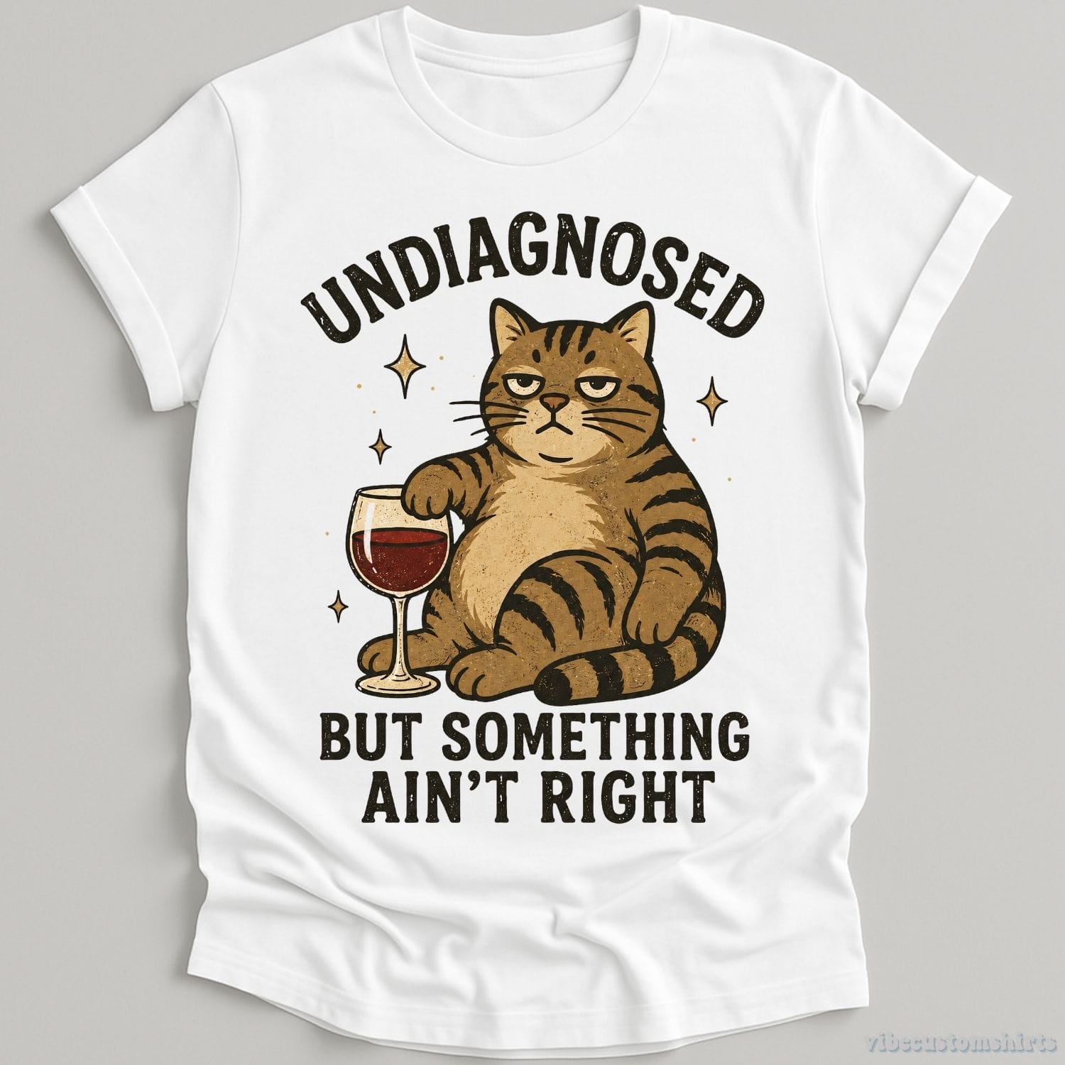 T-Shirt White / S Undiagnosed But Something Ain't Right Cat Shirt