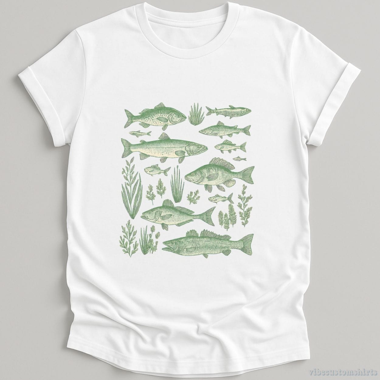 T-Shirt White / S Vintage Fish Tattoo Style Shirt