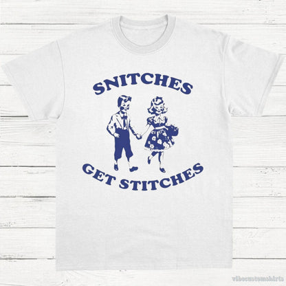 T-Shirt White / S Vintage Snitches Get Stitches Shirt