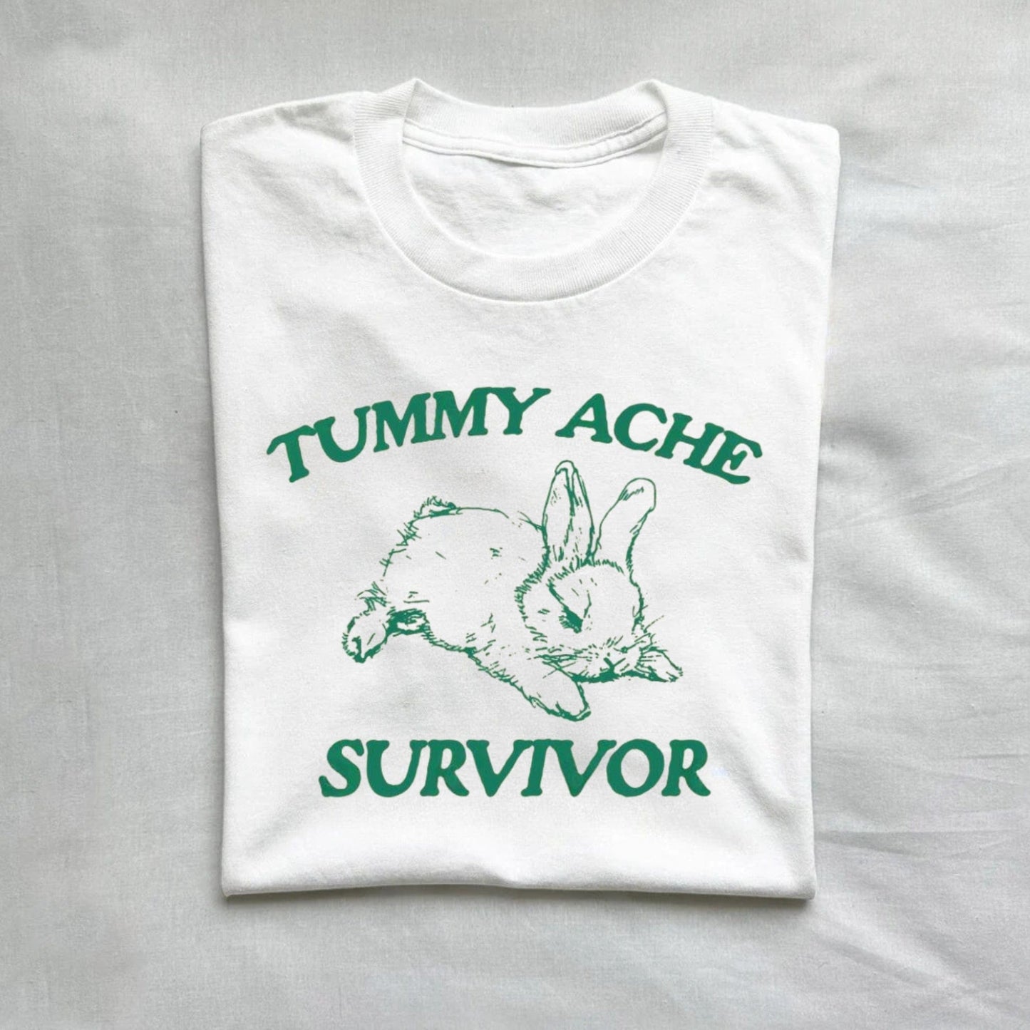 T-Shirt White / S Vintage Tummy Ache Survivor Shirt