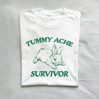 T-Shirt White / S Vintage Tummy Ache Survivor Shirt