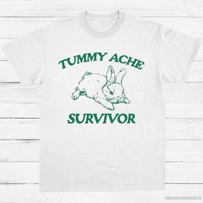 T-Shirt White / S Vintage Tummy Ache Survivor Shirt