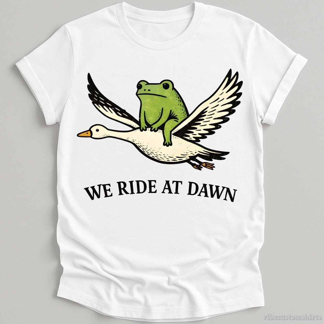 T-Shirt White / S We Ride At Dawn Frog And Goose Shirt