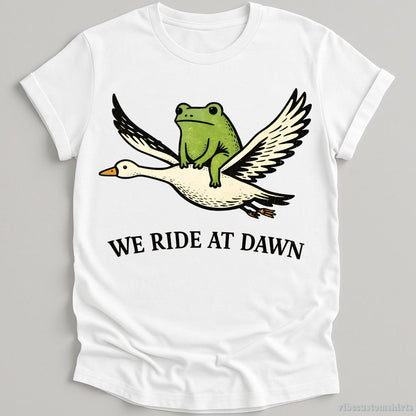 T-Shirt White / S We Ride At Dawn Frog And Goose Shirt