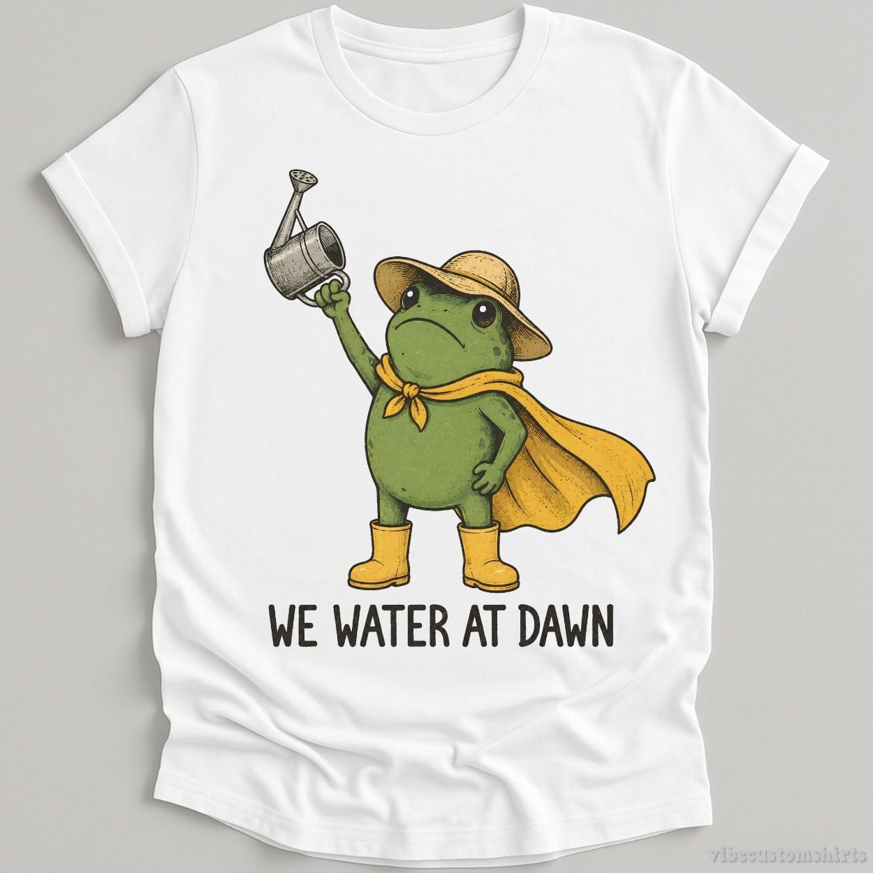 T-Shirt White / S We Water At Dawn Gardener Frog Shirt